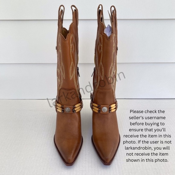 NEW Sam Edelman Jackie Western Boot Chestnut Leather 7.5 - Picture 3 of 16